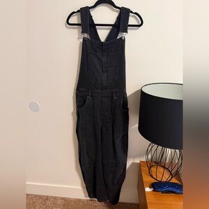 Free People Black Denim Overalls- Barrel jean